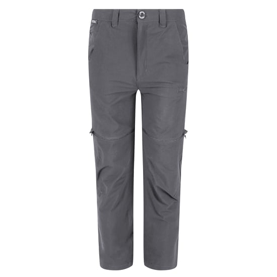 Regatta Childrens/Kids Highton Stretch Zip-Off Walking Trousers (Seal Grey) - Image 1