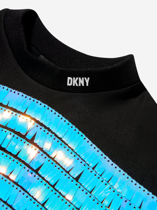 DKNY Girls Sequin Dress in Multicolour