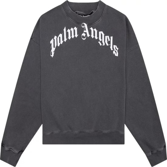 Palm Angels GD Curved Logo Washed Black Sweater - Image 1