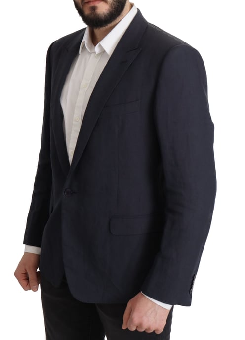 Dolce & Gabbana Dark Blue ALTA SARTORIA Jacka Kappa Herr Blazer - Image 3
