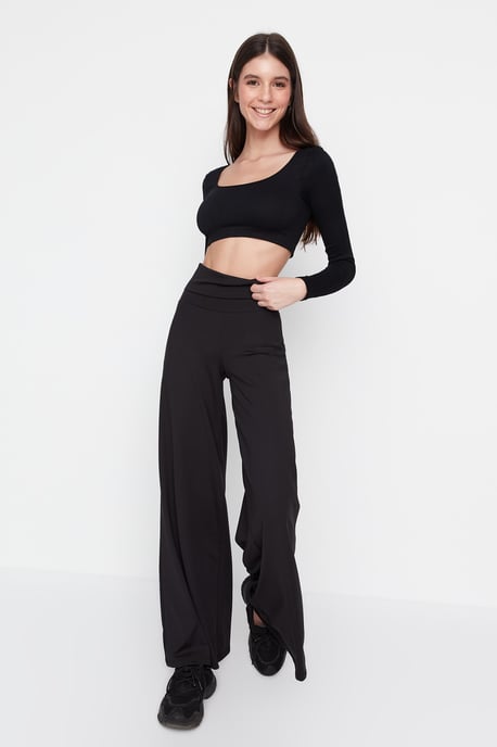 Trendyol Women's High Waist Wide Leg Tracksuit Bottom
