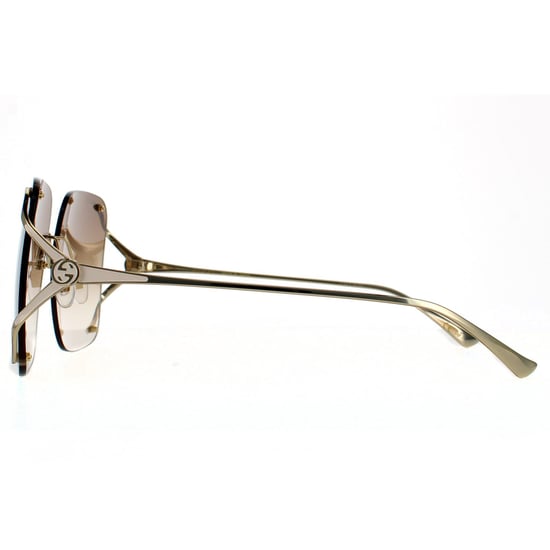 Gucci Square Womens Gold Brown Gradient Sunglasses