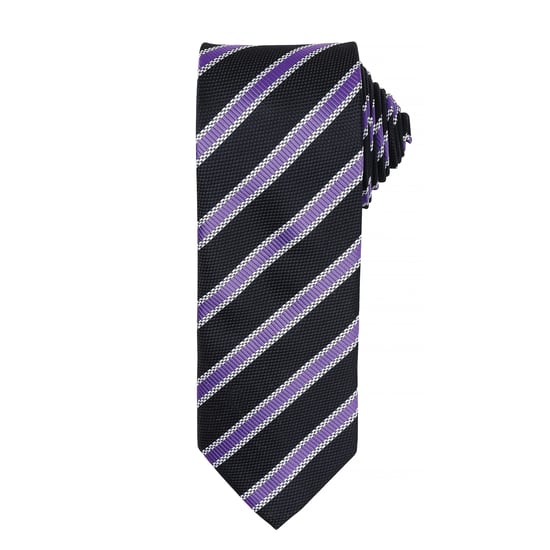 Premier Heren Wafelstrook Formele zakelijke stropdas (Zwart/Rich-Violet) - Image 1