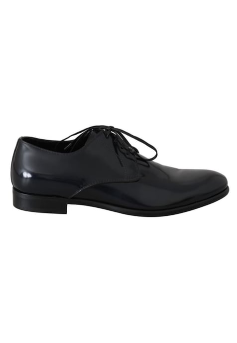 Dolce & Gabbana Men's Blue Leather Polished Dress Derby Shoes