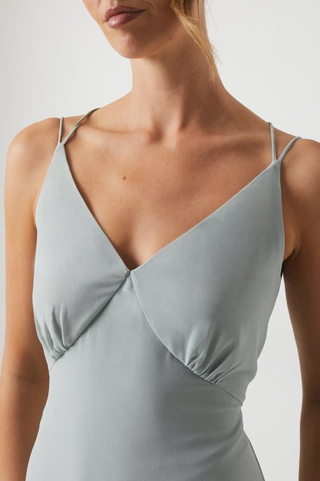 Chiffon And Pleat Strappy Bridesmaids Dress