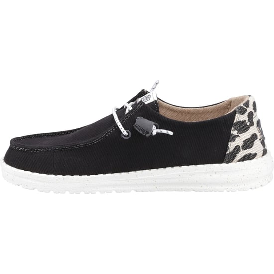 HEYDUDE Wendy Leopard Cotton Blend Women's Black/Leopard Loafers - Image 4