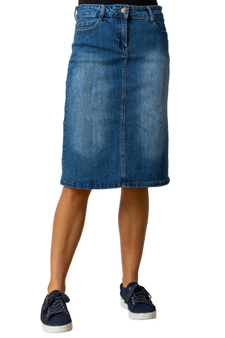 Cotton Denim Stretch Skirt