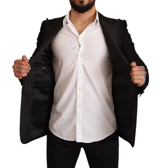 Dolce & Gabbana Mannen Zwart Wollen Slim Fit Jas Blazer Jas - Image 6