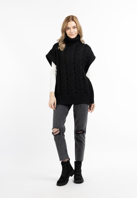 Dreimaster Knitted vest women black - Image 2