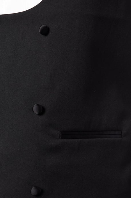 Slim Fit Black Tuxedo Suit Waistcoat - Image 4