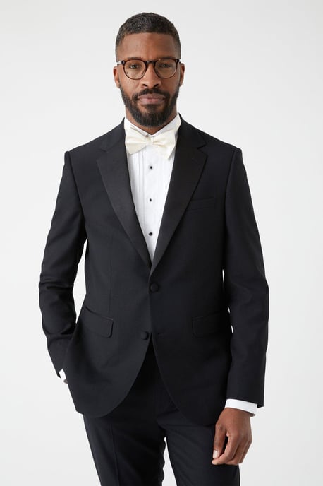 Slim Fit Black Tuxedo Suit Jacket - Image 1