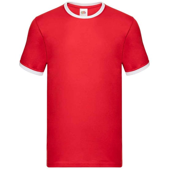 Fruit of the Loom Heren Ringer Contrast T-shirt (Rood/Wit) - Image 1