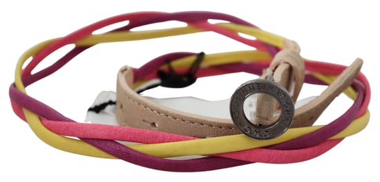 Costume National Women's Multicolor Twisted Leather Circle Buckle Belt