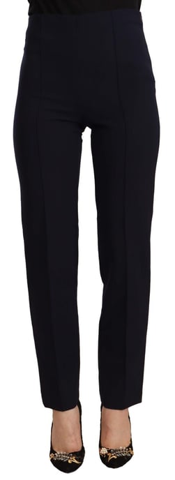 AGLINI Zwarte Hoge Taille Polyester Dames Rechte Broeken - Image 1