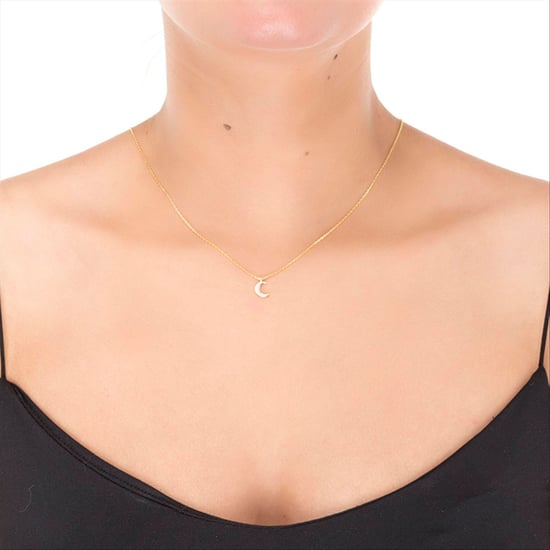 Necklace Luxenter crescent made of 925 sterling silver 18K gold plated finish