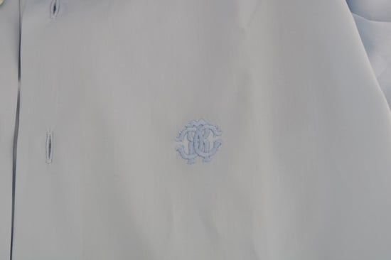 Cavalli Light Blue Stretch Slim Fit Dress Shirt