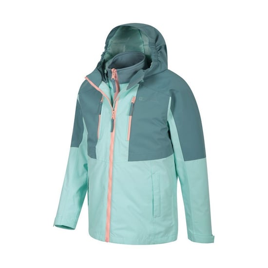 Mountain Warehouse Ravine 3 in 1 vattentät jacka för barn/ungdomar (Teal) - Image 3