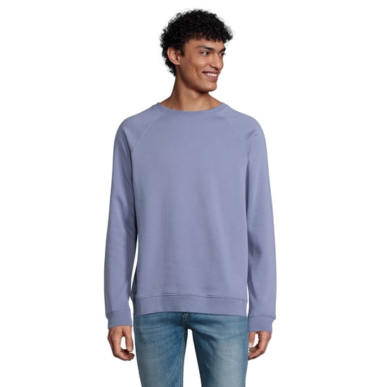 SOLS Unisex Adult Space Organic Raglan Sweatshirt (Blue)