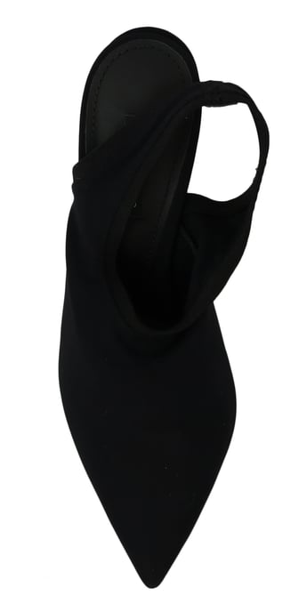 Dolce & Gabbana Black Jersey Stretch Heels Slingback Shoes