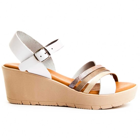 Confortable wedge sandal Purapiel in White