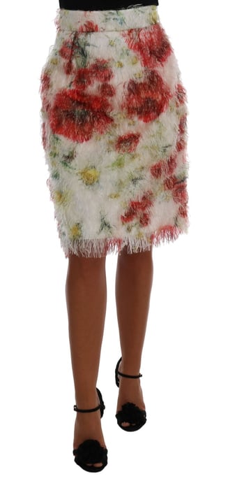 Rechte kokerrok met bloemenmotief voor dames van Dolce & Gabbana - Image 1