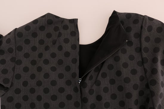 Dolce & Gabbana Grå Prickig Ull Stretch Klänning - Image 5