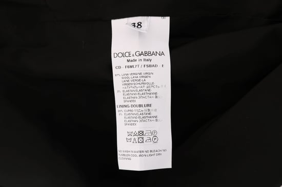 Dolce & Gabbana Grå Prickig Ull Stretch Klänning - Image 6