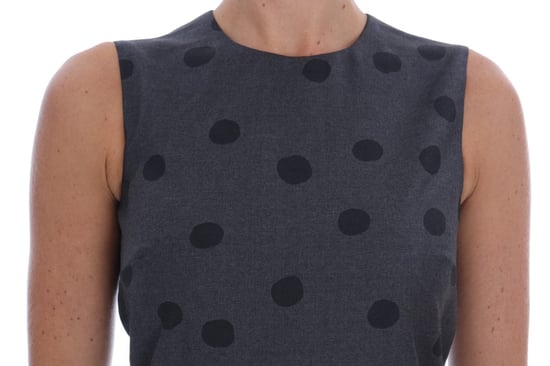 Dolce & Gabbana Grå Prickig Kasse Ullklänning - Image 4