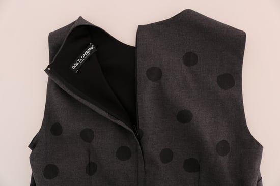 Dolce & Gabbana Grå Prickig Kasse Ullklänning - Image 5