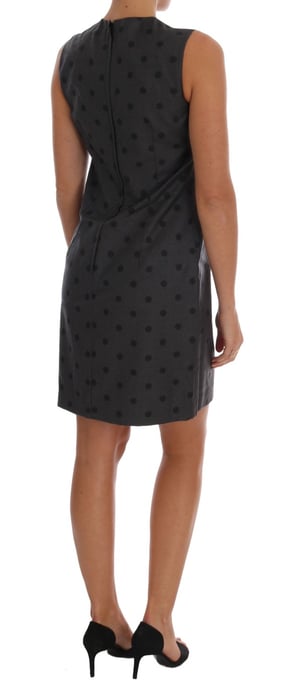 Dolce & Gabbana Grå Prickig Fodrad Ullen Klänning - Image 3