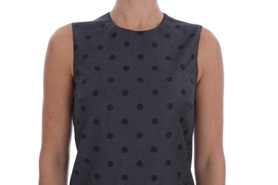 Dolce & Gabbana Grå Prickig Fodrad Ullen Klänning - Image 4