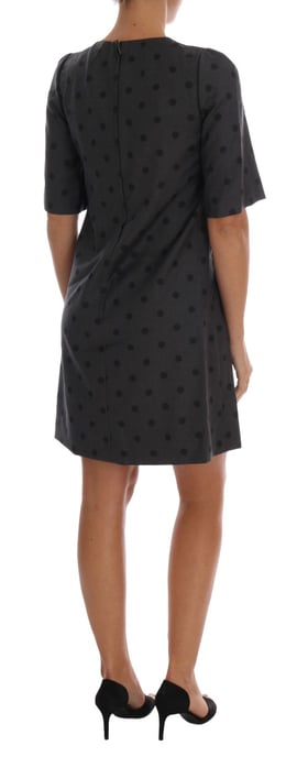 Dolce & Gabbana Grå Prickig Sheath Ullklänning - Image 3
