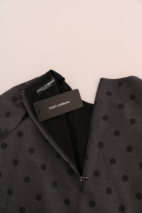 Dolce & Gabbana Grå Prickig Sheath Ullklänning - Image 5