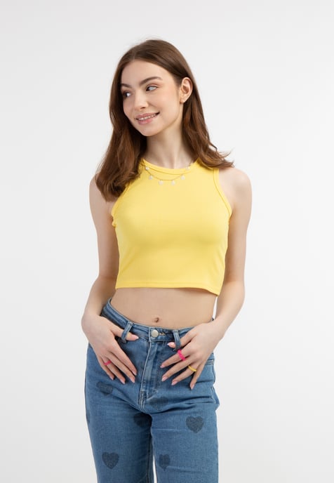 Mymo Tanktop Dames lichtgeel - Image 3
