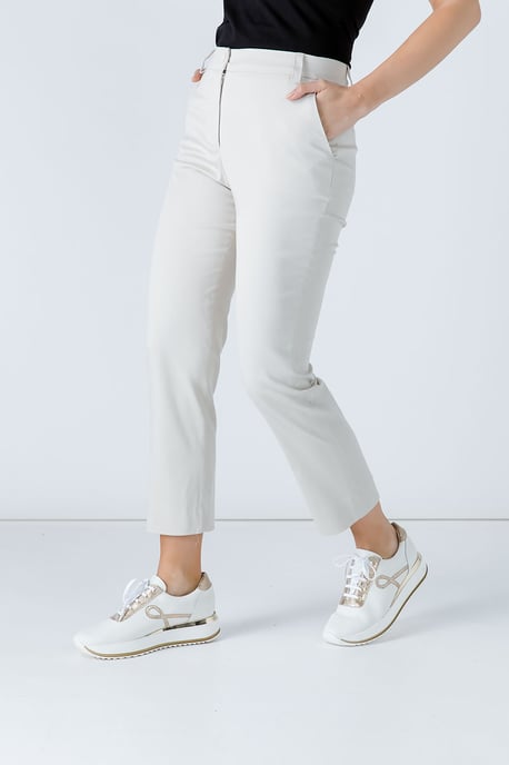 Sand Colour Fitted Stretch Pants - Image 3