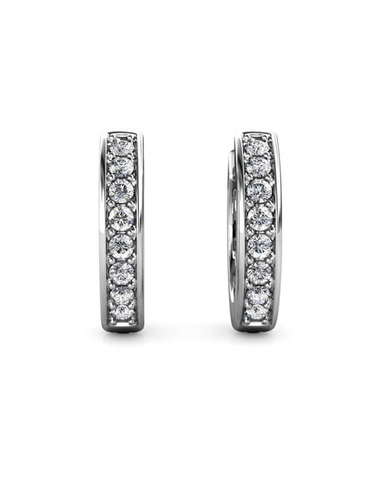 Circle Hoop Earrings - Silver och kristall - Image 3