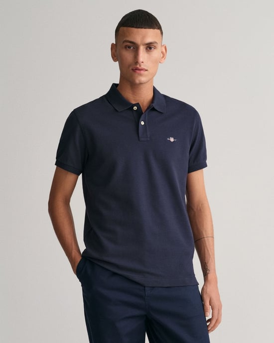 Gant Slim Shield Pique Polo Shirt - Image 1