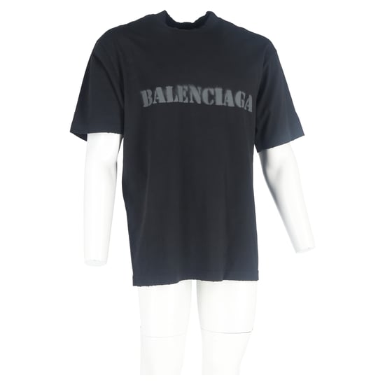 Balenciaga Logotyptryck Stencil Typ T-shirt i Svart Bomull - Image 6