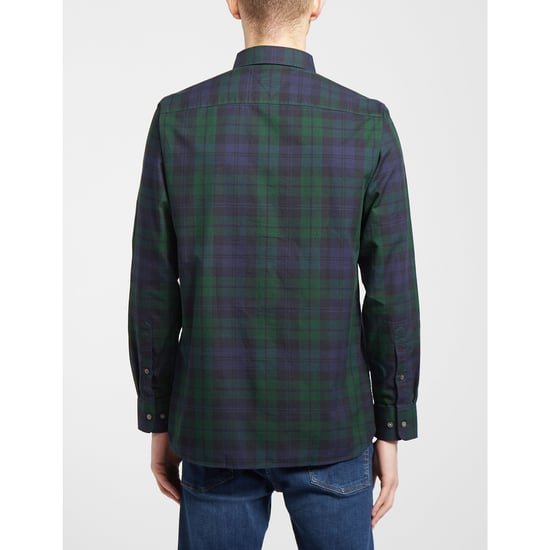 Men's Tommy Hilfiger Black Tartan Long Sleeve Shirt in navy green