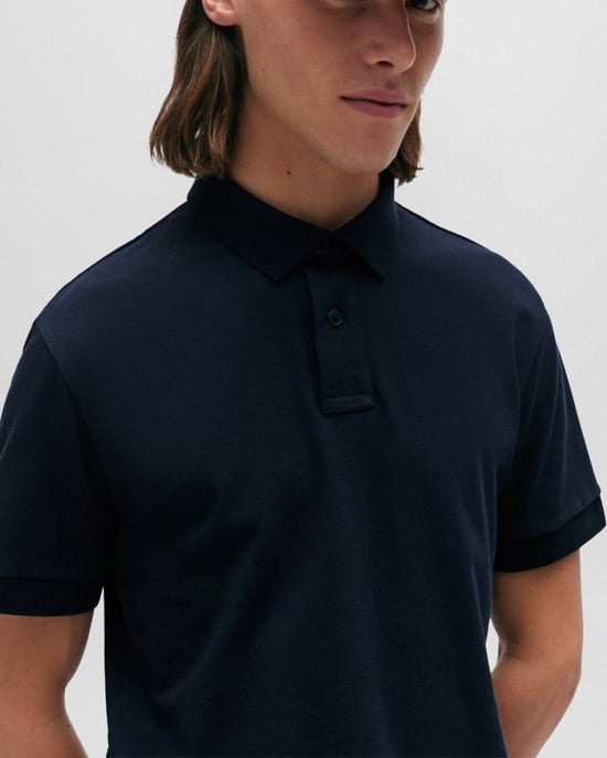 BOSS Orange Passenger Mens Stretch-Cotton Slim-Fit Polo Shirt with Logo Patch NOS - Image 2