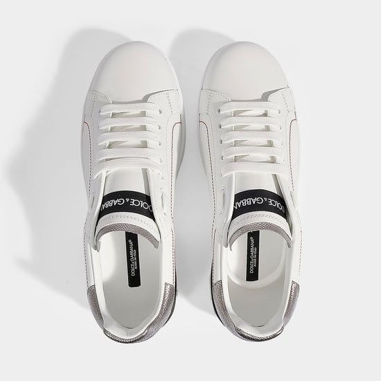 Portofino Sneakers - Dolce & Gabbana - Vit/Silver - Läder - Image 2
