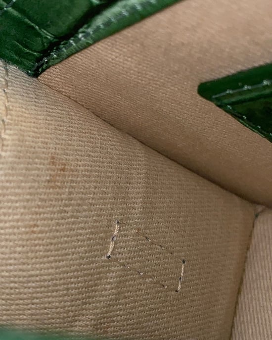 Jacquemus Croc Embossed Le Chiquito Mini Bag in Green Leather - Image 6