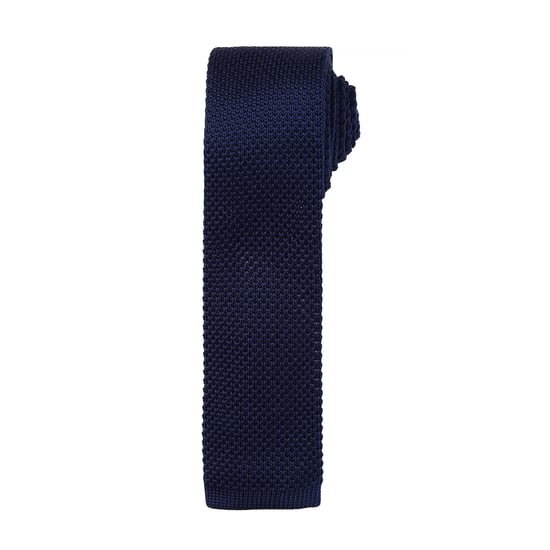 Premier Mens Slim Textured Knit Effect Tie (Pack of 2) (Navy) - Image 1