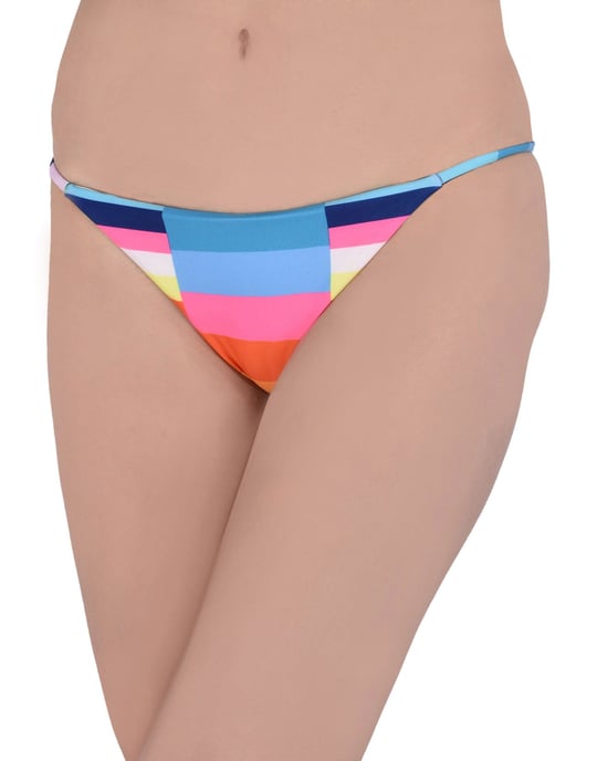 Mara Hoffman Sky Blue Stripe Recycled Polyester Bikini Bottoms