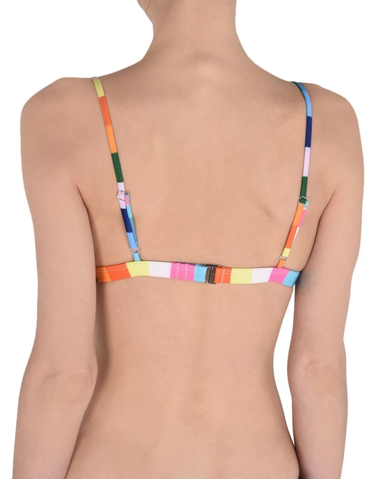 Mara Hoffman Sky Blue Stripe Recycled Polyester Triangle Bikini Top