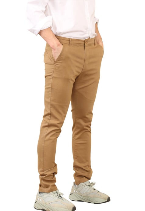 MYT Heren Slim Fit Chino in Tan - Image 3