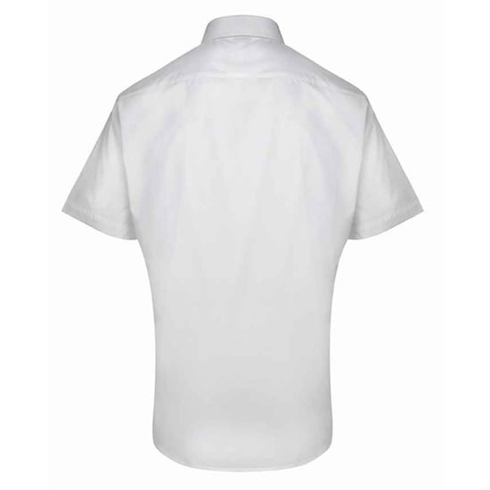 Premier Mens Supreme Heavy Poplin Short Sleeve Work Shirt (White) - Image 2