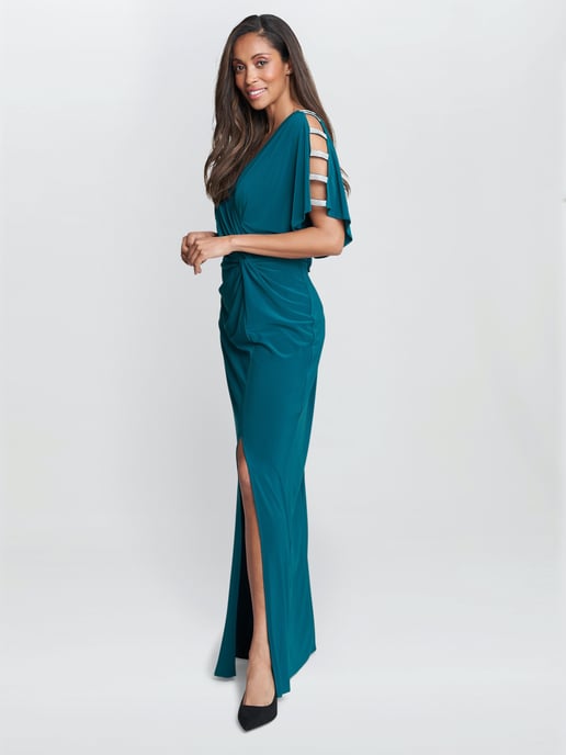 PASCALE LONG KNOT FRONT JERSEY DRESS