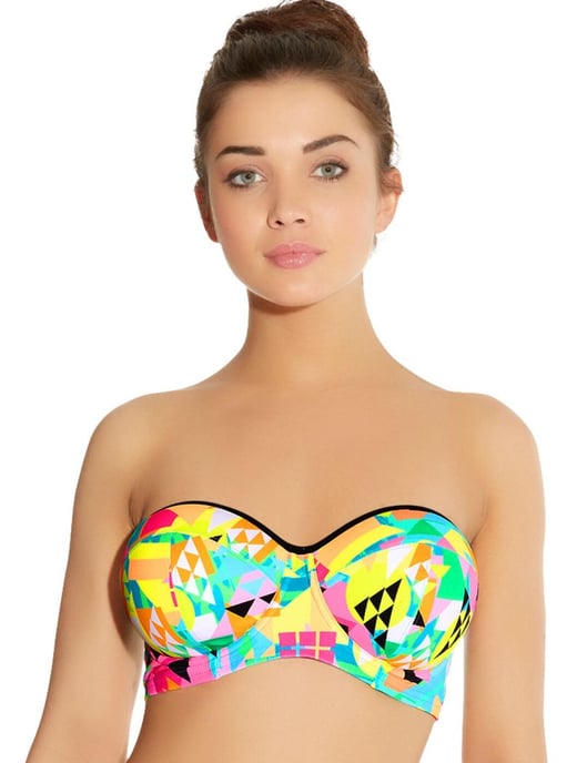 Freya Tribal Trax Padded Bandeau Bikini Top Neo