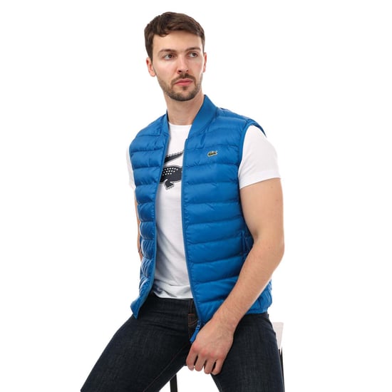 Men's Lacoste Water-Repellent Puffer Vest in Blue